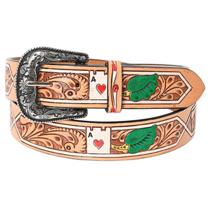High Quality Custom Length <b>Western</b> Unisex Genuine Cow Hide Waist <b>Belts</b> Alloy Hand Tooled Hand Painted Vintage Style Direct India - Product Image 1