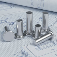 GB109 Rivets solides en acier 304 Rivet semi-tubulaire à tête plate en acier inoxydable Vis à tête ronde en métal Rivet solide M4