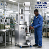 Machine de remplissage automatique de petits sachets de poudre d'épices pour l'emballage de boissons et d'aliments en sacs plastiques, motorisée et multifonctionnelle