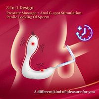 Großhandel Doppelring Prostata-Massagegerät Kabellose Fernbedienung Silikon Anal-Vibrator Medizinische Qualität Erwachsenenprodukte für Männer