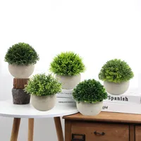 Pour l'approvisionnement exclusif transfrontalier : Plante verte artificielle hautement réaliste en pot, fausse fleur, ornements de bonsaï, accessoires de décoration intérieure en plastique, modèle YX
