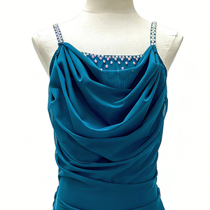 Costume de danse de scène professionnel pour femmes en spandex/nylon avec strass et jupe transparente Fitdance - Product Image 3