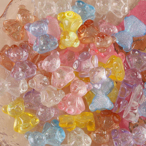 จี้เรซิ่นรูปหมีใส ของตกแต่งงานฝีมือขนาดเล็ก สำหรับทำเครื่องประดับ กิ๊บติดผม เข็มกลัด DIY งานแฮนด์เมด เคสมือถือ แม่เหล็กติดตู้เย็น - Product Image 5