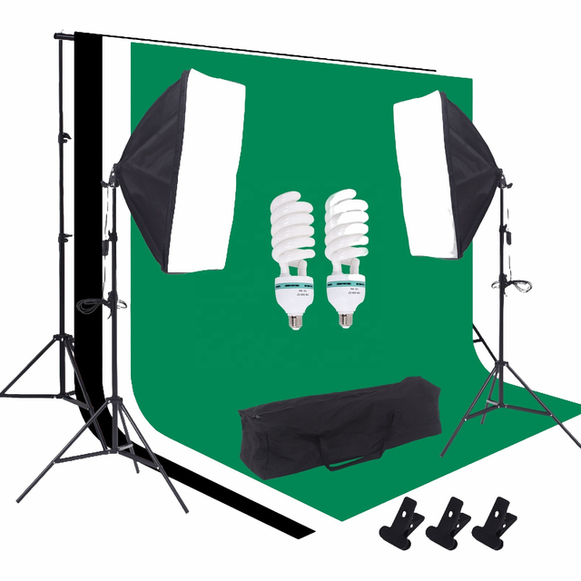 Professional Photography Lighting Kit Polyester 3*3m Backdrop Stand With Softbox Full Set for Studio Photographic Equipment