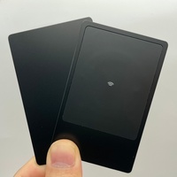 Muestra Gratuita de Tarjeta Mini NFC RFID de Acero Inoxidable con Impresión de Logotipo 215/216, Tarjeta de Visita VIP Negra Mate Inteligente, Impermeable