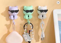 Crochets muraux uniques en plastique en forme d'animaux, mignons et originaux, imperméables, durables, écologiques, pour lunettes de soleil et clés, pour salle de bain