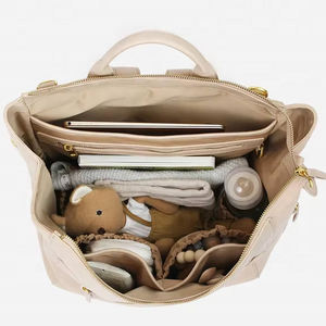 <span class=keywords><strong>Sac</strong></span> <span class=keywords><strong>à</strong></span> <span class=keywords><strong>dos</strong></span> de voyage pour maman en cuir PU haut de gamme, grande capacité, étanche, avec fermeture éclair, pour couches et articles de puériculture - Product Image 4