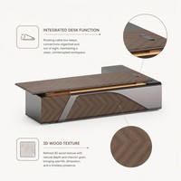 Scrivania Direzionale Moderna con Ricarica Wireless, Texture 3D, Vernice Taiho, Lussuosa Scrivania E1 per Ufficio