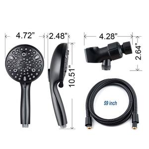Juego de ducha presurizada de 10 funciones con manguera de 59 pulgadas y modo de masaje con chorro de lluvia para baño - Product Image 1