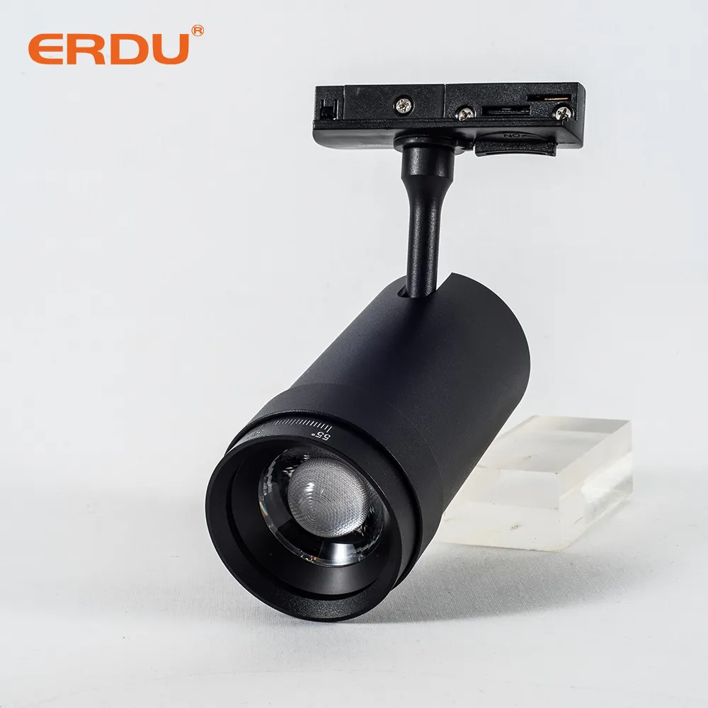 ERDU-luz Led para pista de arte, iluminación de 15-60 grados, ajustable, sin parpadeo, carril lineal COB