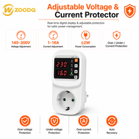 Prise de courant multifonction avec affichage LED double, protection contre les surcharges à récupération automatique 1-16A 220V pour la protection de l'alimentation CA