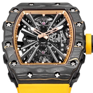 Orologio Meccanico di Lusso 12-01 in Fibra di Carbonio con Movimento Tourbillon a Carica Manuale, Alta Qualità, Vetro Zaffiro, Scheletro Cavo, Orologio da Uomo - Product Image 1