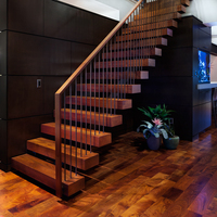 Escalier flottant moderne en bois, designs d'escaliers en cantilever