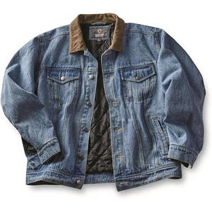 New Design Lined Plaid Quilted Men's Streetwear Jacket Vintage Washed Winter Cotton Jacket High-End Blue <b>Denim</b> Jackets & <b>Coats</b> - Product Image 1
