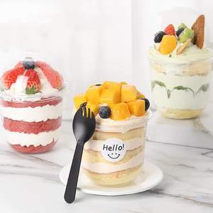 Bouteille en plastique transparente en forme de U personnalisée imprimée PET Conteneur parfait congelé Gobelets en plastique jetables pour gâteau, fruits, dessert, <span class=keywords><strong>yaourt</strong></span> - Product Image 2