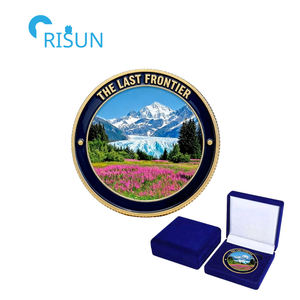 Médaille souvenir personnalisée avec paysage <span class=keywords><strong>de</strong></span> la faune <span class=keywords><strong>de</strong></span> l'Alaska (États-Unis), pièces commémoratives avec boîte, pièce <span class=keywords><strong>de</strong></span> défi personnalisée <span class=keywords><strong>de</strong></span> l'Alaska - Product Image 2