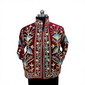 Floral Velvet Embroidered <b>Jacket</b> <b>Mandarin</b> <b>Collar</b> Winter Coat Full Sleeve Chinese Style queen <b>jacket</b> vintage blossom luxe <b>jacket</b> - Product Image 6