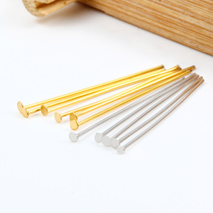 Vendita all'ingrosso gioielli gioielli materiali ago in acciaio inox 18K PVD placcato oro T testa piatta orecchino collana accessori borsa - Product Image 4