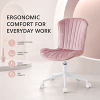 Chaise de Maquillage Pivotante Moderne en Velours à Hauteur Réglable avec Base Blanche, Chaise de Bureau Rotative pour Usage Domestique et Maquillage – Vente en Gros Usine