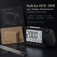 Digitaler Projektions-Wecker mit Ton- und Vibrationsmodi, FM-Radio und Einstellbarem Nachtlicht