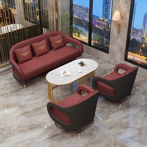 ชุดเก้าอี้โรงแรม หนังสีส้ม ดีไซน์ทันสมัย สำหรับพื้นที่ต้อนรับในล็อบบี้ ใช้ภายในอาคาร บรรจุโฟมอย่างดี ทนทาน - Product Image 4