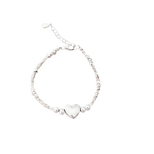 S925 Sterling Silver Heart <b>Bracelet</b> For Women Gift Jewelry Geometric Charm Design Square Shape Fashion Accessory - Product Image 5
