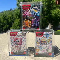 Vente en gros de boîtes de protection pour paquets de boosters Pokémon 151 en acrylique résistant aux UV à 99 %, lot de 6, avec couvercle magnétique pour TCG