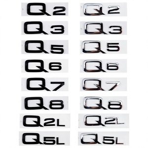 Emblema 3D in ABS Cromato <span class=keywords><strong>Nero</strong></span> con <span class=keywords><strong>Logo</strong></span> Q2 Q3 Q4 Q5 Q6 Q7 Q8, Lettere e Numeri, Adesivo per Bagagliaio Auto, Decalcomania Autoadesiva per Carrozzeria - Product Image 1