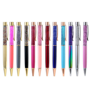 Stylos à bille, stylo en métal or <span class=keywords><strong>rose</strong></span>, recharges <span class=keywords><strong>de</strong></span> stylo, paillettes brillantes, verre <span class=keywords><strong>de</strong></span> sable, stylo publicitaire, encre noire pour fournitures <span class=keywords><strong>de</strong></span> <span class=keywords><strong>bureau</strong></span> - Product Image 2