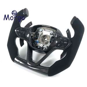 Volante LED Personalizzato per <span class=keywords><strong>BMW</strong></span> I8 <span class=keywords><strong>I3</strong></span> in Alcantara e Fibra di Carbonio con Finiture in Alluminio e Materiale in Pelle - Product Image 3