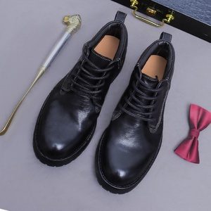 Botas Retro de Cuero Genuino para Hombre, con Costuras Goodyear, Diseño Duradero en el Tobillo, con Cierre de Cordones y Aumento de Altura, para Invierno - Product Image 2