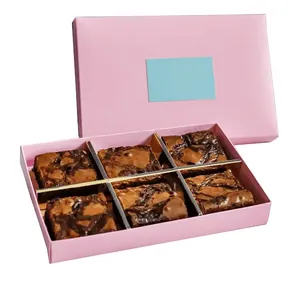 작은 선물 초콜릿 쿠키 상자 칸막이와 종이 브라우니 상자 포장