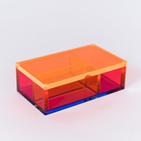 Boîte de rangement en acrylique néon magnétique de luxe personnalisée en gros, boîtes de rangement pour bijoux en lucite colorées, boîte en acrylique cristalline avec couvercles