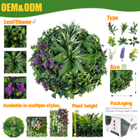 Cadre mural rond artificiel vert 60 cm (24 po) avec disque de plantes artificielles mélangées (fougères et fleurs) pour la décoration de cafés, salons, bureaux et arrière-plans de mariage