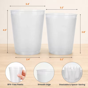 Gobelets en plastique PP jetables givrés personnalisés sans BPA <span class=keywords><strong>avec</strong></span> logo, 12 oz et 16 oz, pour cadeaux de fête de remise de diplôme <span class=keywords><strong>avec</strong></span> <span class=keywords><strong>photo</strong></span> - Product Image 5