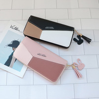 Dompet tempat kartu genggam wanita, dompet panjang kulit Pu mewah untuk wanita