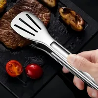 Penjepit Sajian Stainless Steel Grosir, Penjepit Minyak, Penjepit Panggangan, Peralatan Dapur untuk Restoran, Katering, dan Memanggang