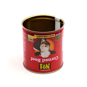 753# Classic Round Tinplate Box 3-piece Tin Metal Food Can For Corned Beef With Colorprinting