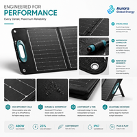Module solaire pliable JiYao 480W, rendement de 25%, haute puissance, 128 cellules, taille des cellules 182mmx91mm, noir, systèmes RV, marine, extérieur