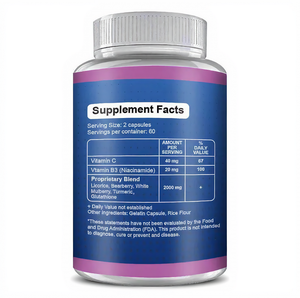 Pillole Sbiancanti al Glutatione 120 Capsule 2000mg Integratore Efficace per Schiarire la Pelle Rimozione di Macchie Scure Melasma Cicatrici da Acne - Product Image 4