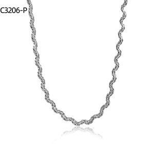 Collar de cadena de cuerda Amy Amy Fashion, joyería plateada para mujer, cadena de regalo C3206 - Product Image 1