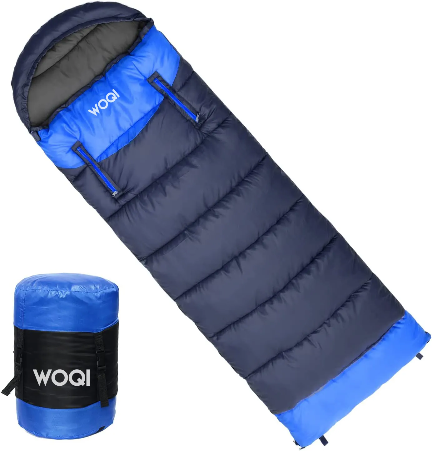 Woqi Sport Portable Ultralight Top Rated Double 3 Season Sleep Bag Custom Compact Sleeping Bag Cotton