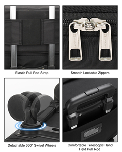Túi đựng đồ trang điểm Relavel có bánh xe, cỡ lớn, đa năng 4 trong 1, màu đen, chuyên nghiệp, có bánh xe - Product Image 2