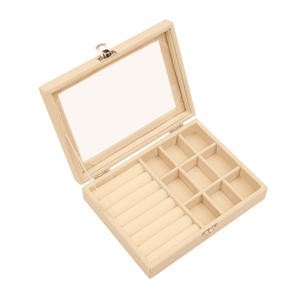 Custom Logo Luxury <b>Storage</b> <b>Boxes</b> Organizer <b>Cardboard</b> Paper Glass Flannelette Acrylic Tray Showcase Display Ring Velvet Box - Product Image 1