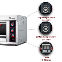 Four à pâtisserie électrique compact à un seul niveau, en acier inoxydable de luxe, mini équipement de boulangerie pour pain, pizza, gâteau - Vente flash
