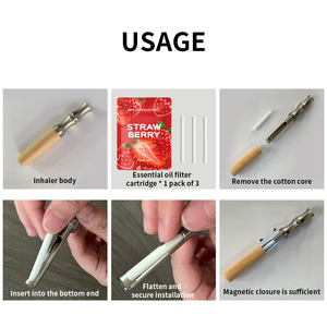 Inhalateur sans fumée à logo personnalisé, alternative au tabac, mélange d'huiles essentielles aromatiques, avec noyau en coton, pour arrêter de <span class=keywords><strong>fumer</strong></span> - Product Image 6