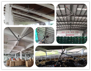 Moteur IE5 PMSM, ventilateurs de plafond HVLS AC de 24 pieds (7,3 m), 220V/380V, ventilation électrique industrielle, 6 pales en alliage d'aluminium et de magnésium, 38 dB - Product Image 3