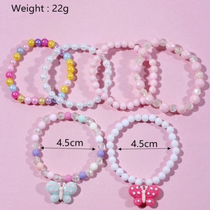 Ensemble de 6 bracelets colorés pour filles, bracelets à perles, bijoux pour petites filles - Product Image 5