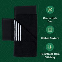 Grande serviette de golf en tissu éponge avec coupe centrale absorbante Accrochage parfait pour chariot de golf Sac de golf