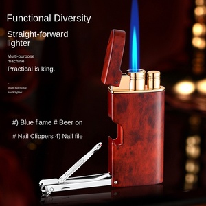 Encendedor Metálico Multifuncional Portátil con Logotipo Personalizado, Encendedor de Llama Única, Encendedor de Cigarros, Cortaúñas, Abrebotellas - Product Image 3
